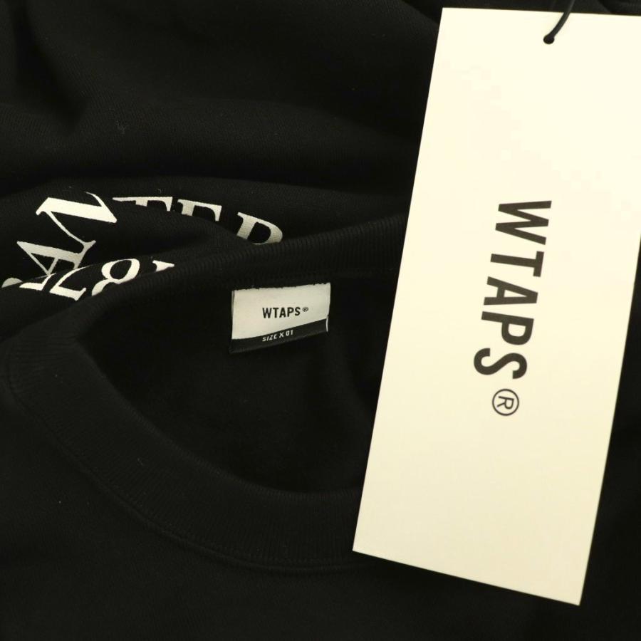 未使用品 ダブルタップス WTAPS スウェット トレーナー ロゴ 01 ブラック /ES ■GY18 メンズ_4