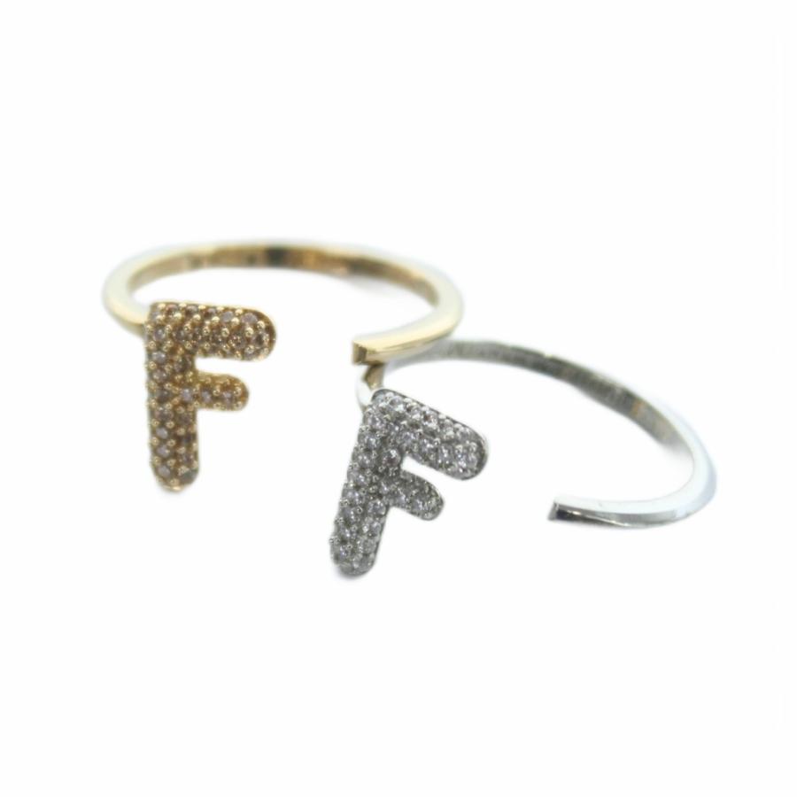 FENDI（フェンディ） 指輪 アクセサリー リング Fロゴ ラインストーン