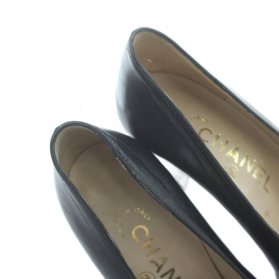 CHANEL（シャネル） パンプス ロゴ レザー ポインテッドトゥ ヒール 36