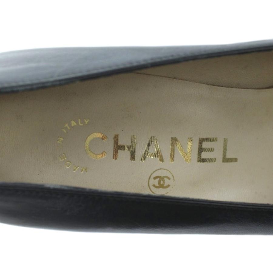 CHANEL（シャネル） パンプス ロゴ レザー ポインテッドトゥ ヒール 36