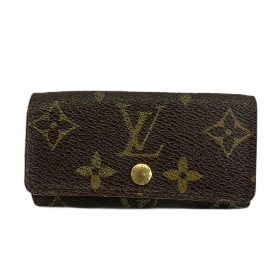 Louis Vuitton ブラウンキーケース LOUIS VUITTON（ルイ・ヴィトン） キーケース 三つ折り 4連 PVC レザー