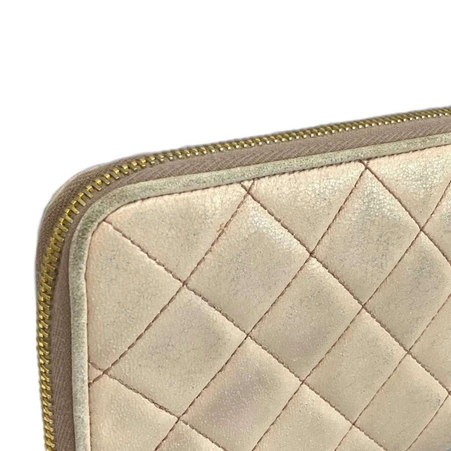 PRADA 長財布 ラウンドファスナー キルティング ゴールド金具 ベージュ PRADA（プラダ） 長財布 レザー キルティング ラウンドファスナー ロゴ