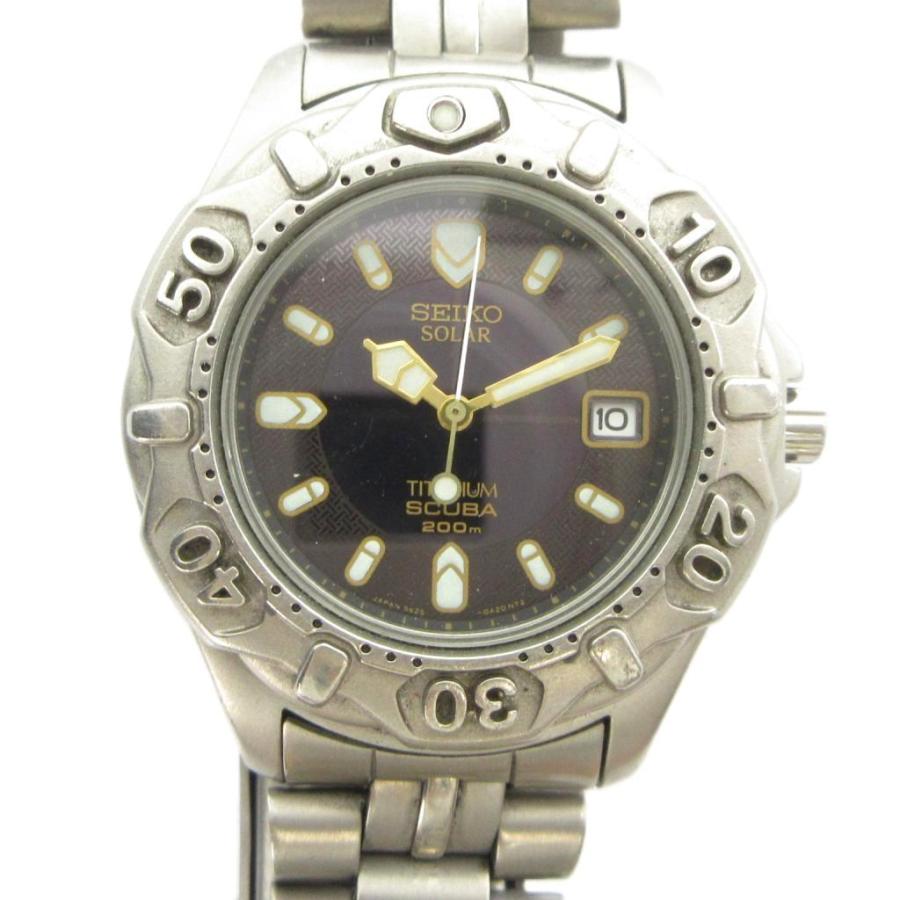 【稼働】SEIKO チタン スキューバ ダイバー200m 5K25-0A10 セイコー SEIKO SCUBA スキューバ 200M 5K25-0A10 腕時計 ダイバーズ