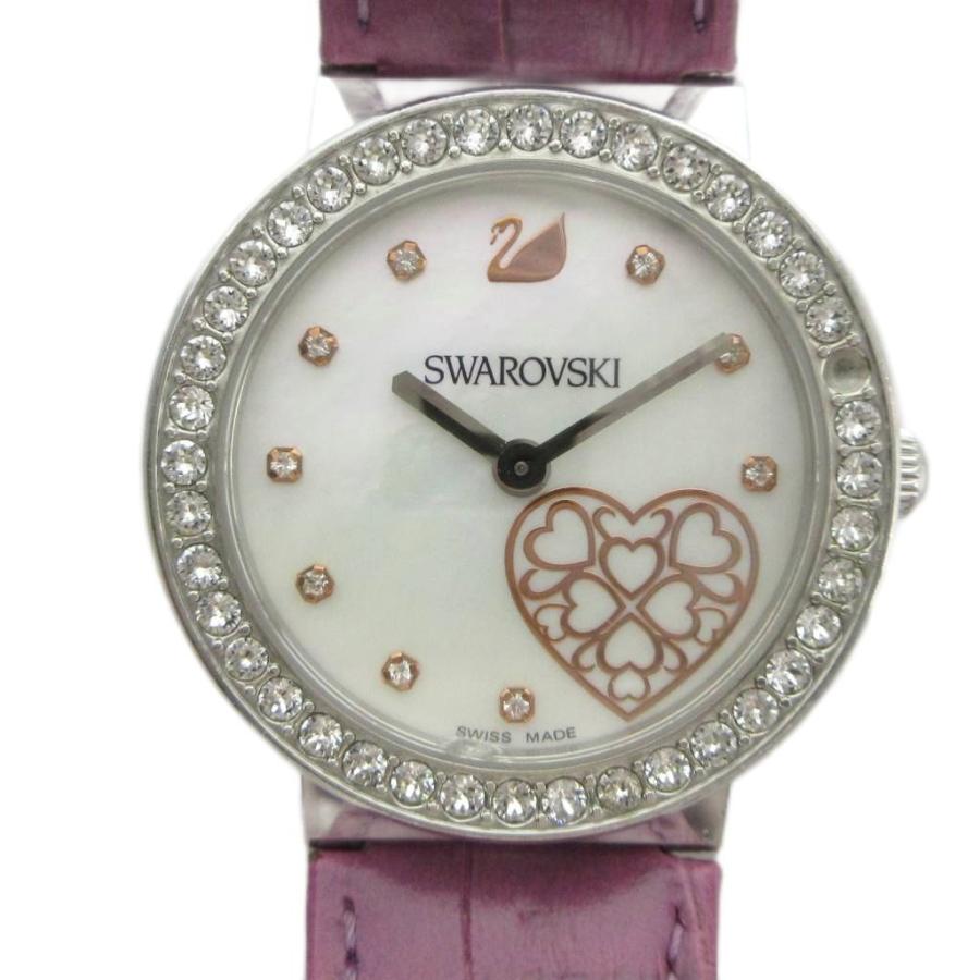 稼動品　SWAROVSKI スワロフスキー　ラインストーン　スクエア　腕時計 スワロフスキー SWAROVSKI 1185833 腕時計 ウォッチ クォーツ レザー