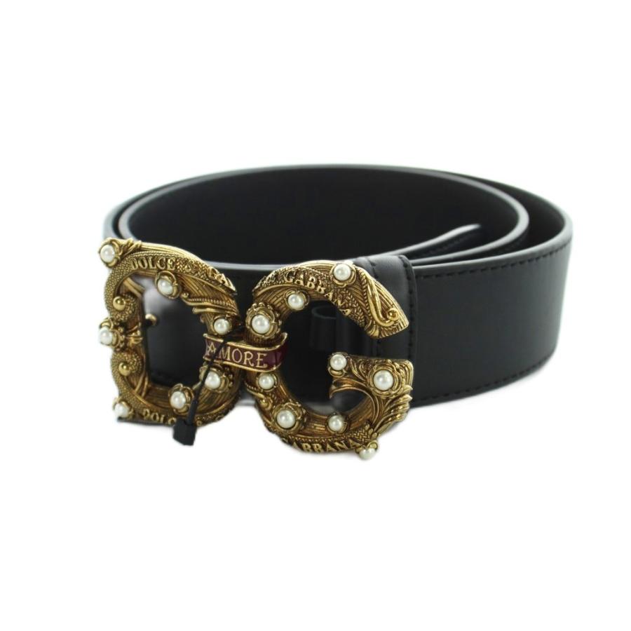 DOLCE&amp;GABBANA ベルト レザー DGロゴ 黒 ゴールドカラー Leather belt with DG logo in Black for Men | Dolce&Gabbana® US