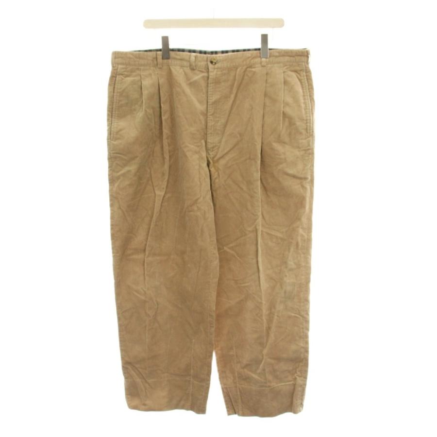 パパス Papas 細畝 コーデュロイ ワイド パンツ 2タック XX ベージュ パパス Papas 細畝 コーデュロイ ワイド パンツ 2タック XX ベージュ
