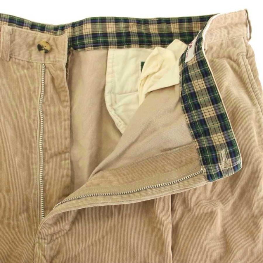 パパス Papas 細畝 コーデュロイ ワイド パンツ 2タック XX ベージュ パパス Papas 細畝 コーデュロイ ワイド パンツ 2タック XX ベージュ
