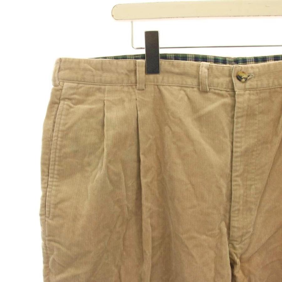 パパス Papas 細畝 コーデュロイ ワイド パンツ 2タック XX ベージュ パパス Papas 細畝 コーデュロイ ワイド パンツ 2タック XX ベージュ