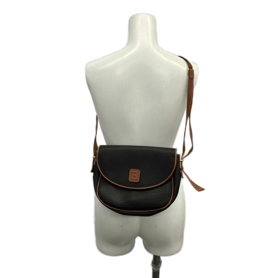 Bally（バリー） ショルダーバッグ PVC レザー ロゴ 総柄 黒 ブラック