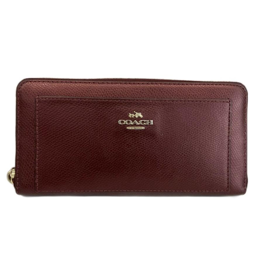 COACH（コーチ） 長財布 レザー ラウンドファスナー 内側花柄 ロゴ