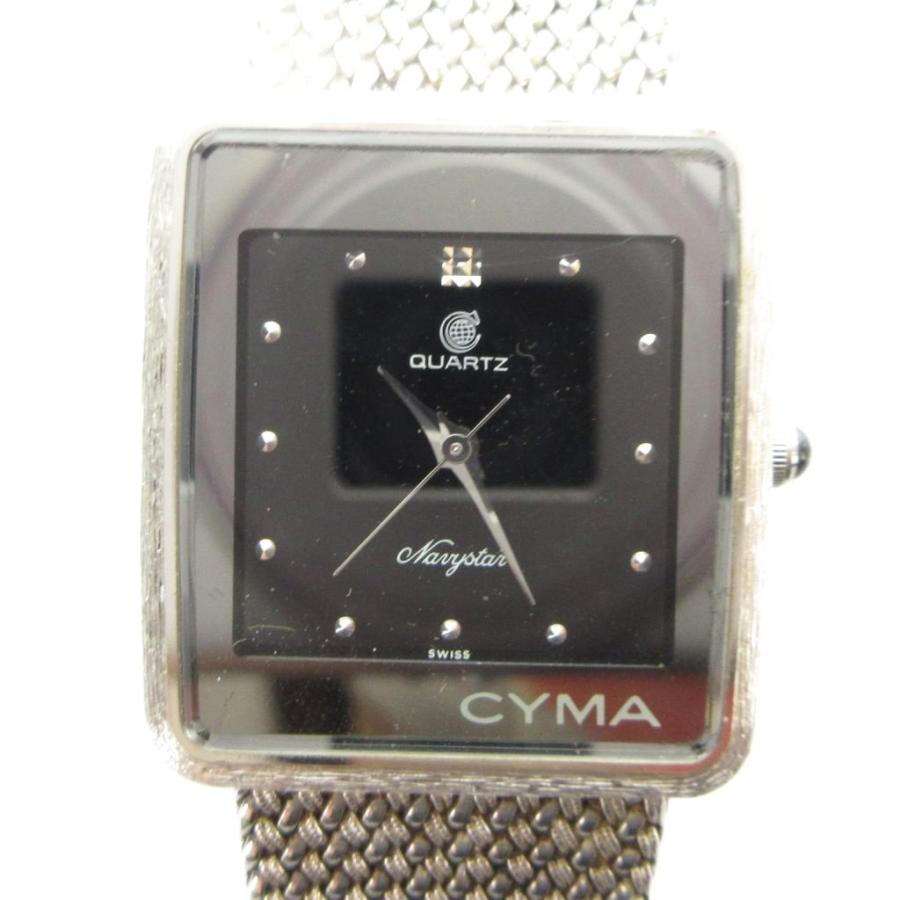 シーマ CYMA ジャンク品 腕時計 ウォッチ クォーツ 黒文字盤 16-321 