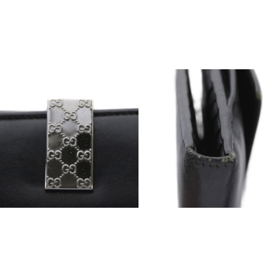 GUCCI（グッチ） 財布 二つ折り レザー 本革 黒 ブラック ロゴ金具