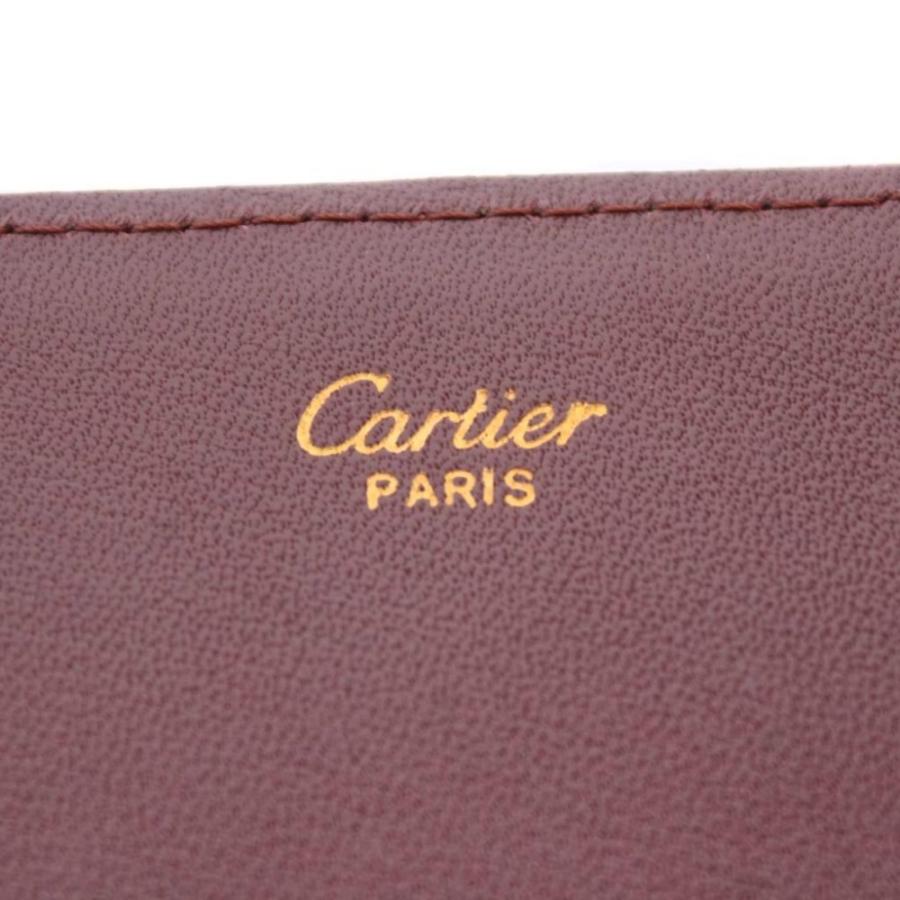 Cartier（カルティエ） セカンドバッグ レザー 本革 ボルドー エンボス
