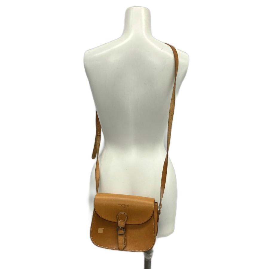極美品 クレージュ Courreges 2way 本革 ショルダーバッグ クレージュ courreges ショルダーバッグ レザー ロゴ 型押し 茶色