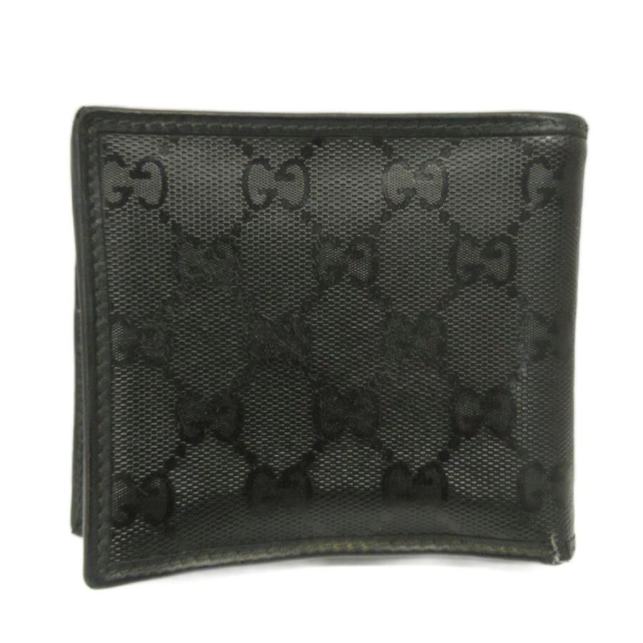 GUCCI◇2つ折り財布/レザー/BLK/スレ有/箱有 【公式通販】