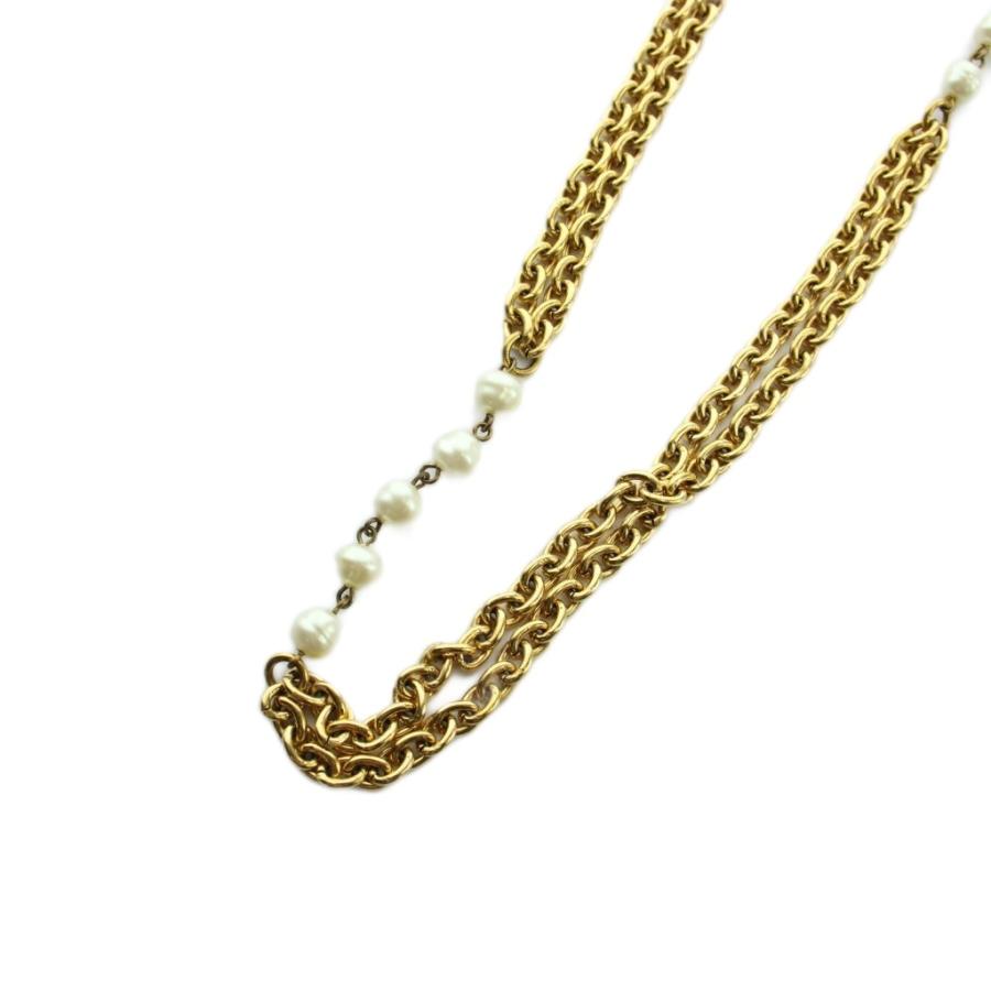 CHANEL（シャネル） ロングネックレス アクセサリー 2連 ロゴ パール