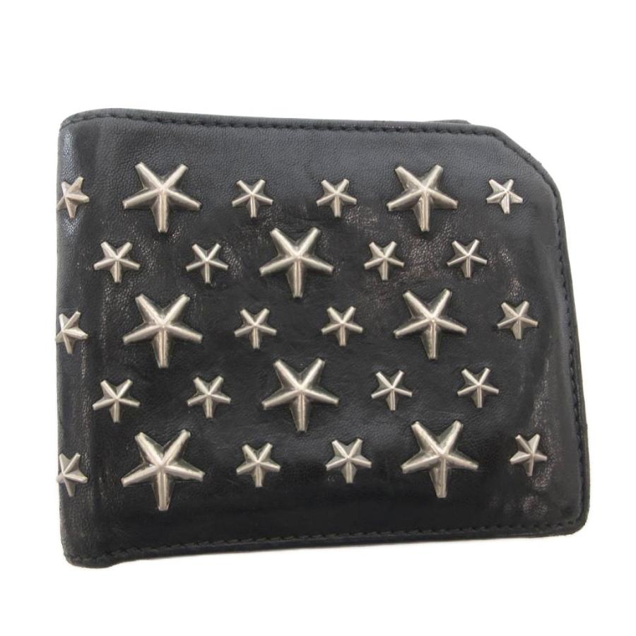 【未使用】 JIMMY CHOO ジミーチュウ 二つ折り ウォレット スタッズ ジミーチュウ JIMMY CHOO 二つ折り財布 ウォレット 小銭入れあり