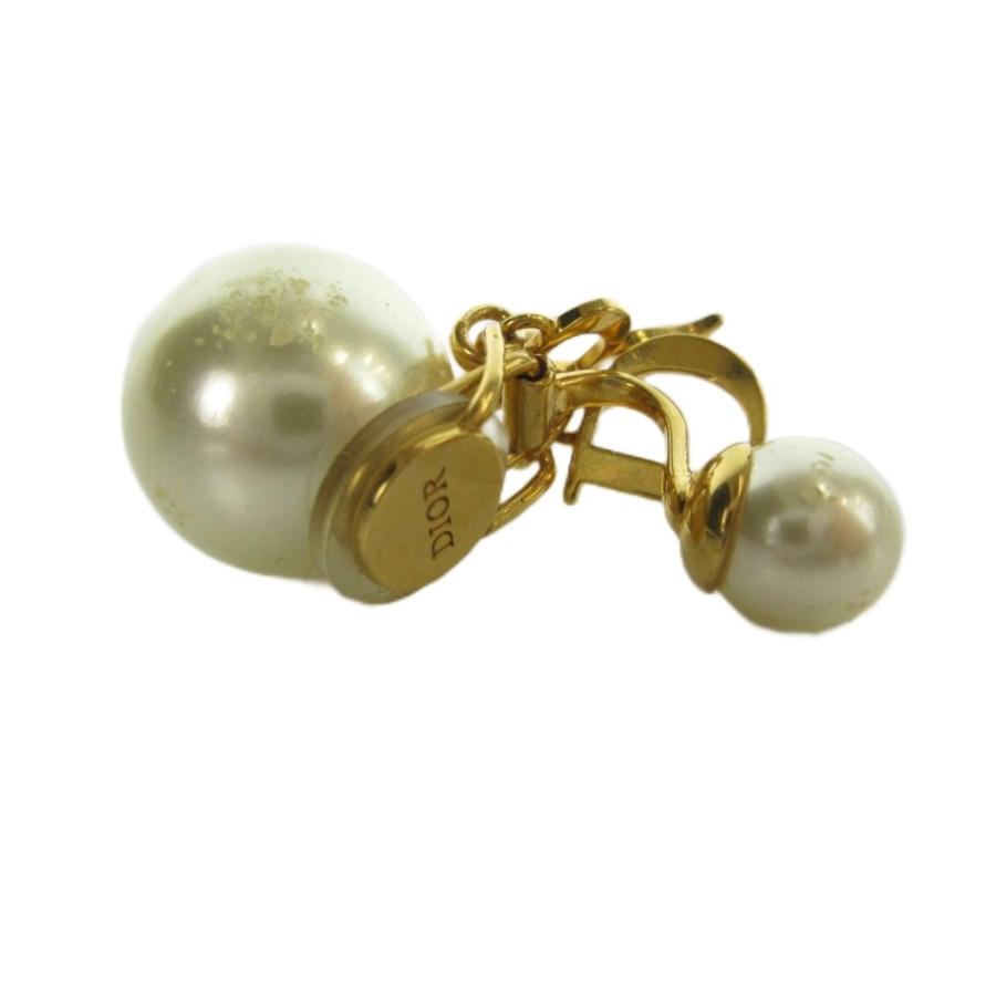 美品 クリスチャンディオール イヤリング トライバル ゴールド ロゴ パール Christian Dior（クリスチャン・ディオール） トライバル イヤリング