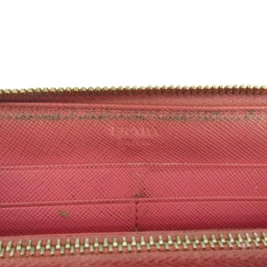 PRADA（プラダ） 長財布 レザー ラウンドファスナー ロゴ ゴールド金具