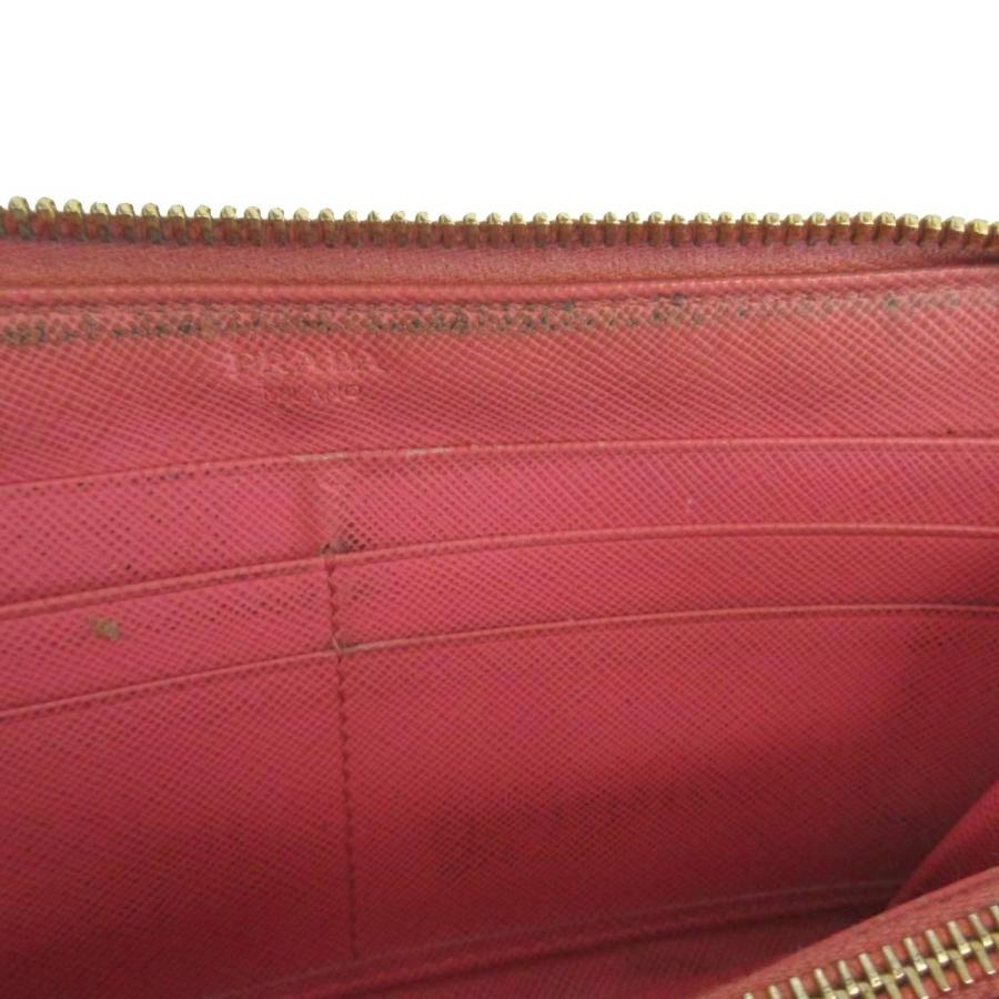PRADA（プラダ） 長財布 レザー ラウンドファスナー ロゴ ゴールド金具