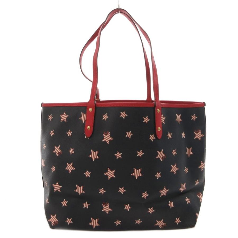 COACH（コーチ） トートバッグ 手提げ 肩掛け PVC レザー ロゴ 星 総柄