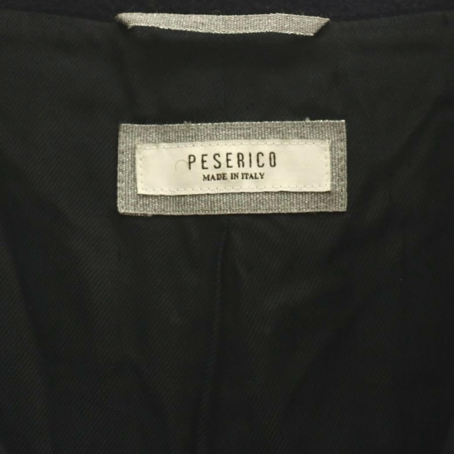 ペセリコ PESERICO スタンドカラーコート ロング ウール 42 ネイビー