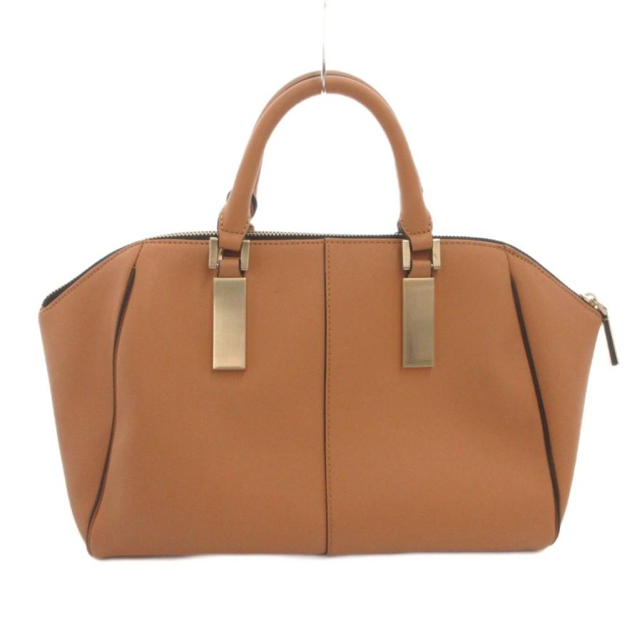 レディース Calvin Klein ベージュ レザー トートバッグ