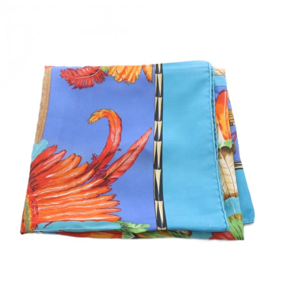 HERMES（エルメス） HERMES BRAZIL ブラジル スカーフ 総柄 青 ブルー