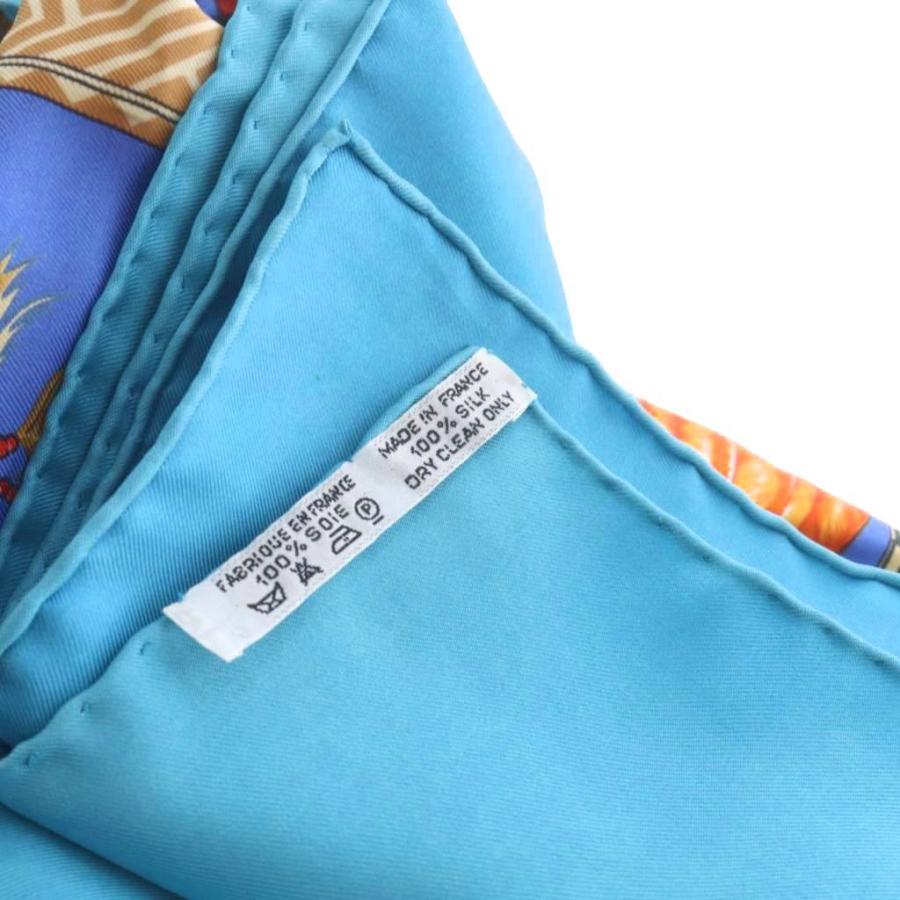 HERMES（エルメス） HERMES BRAZIL ブラジル スカーフ 総柄 青 ブルー
