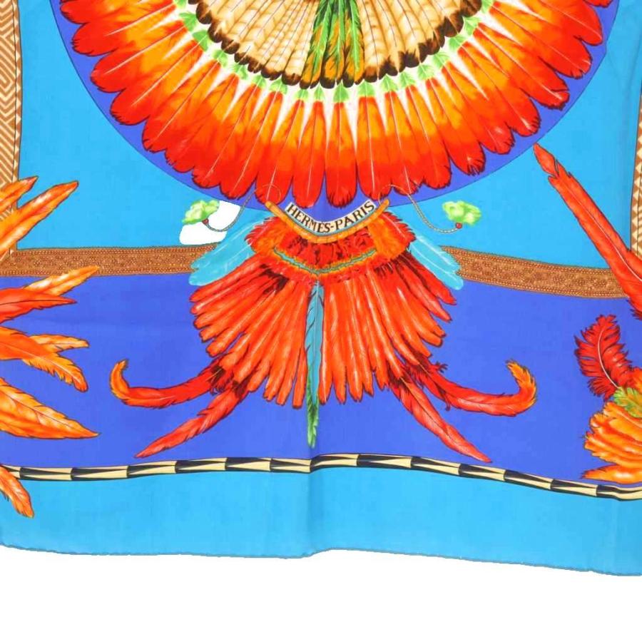 エルメス　スカーフ　ブラジル HERMES（エルメス） HERMES BRAZIL ブラジル スカーフ 総柄 青 ブルー
