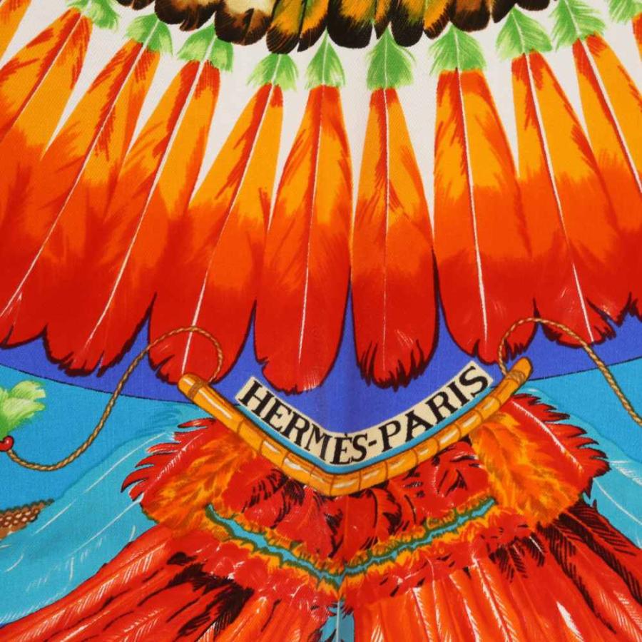 エルメス　スカーフ　ブラジル HERMES（エルメス） HERMES BRAZIL ブラジル スカーフ 総柄 青 ブルー