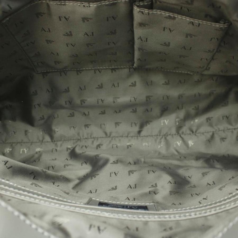 アルマーニ ジーンズ ARMANI JEANS トートバッグ グレー エナメル調