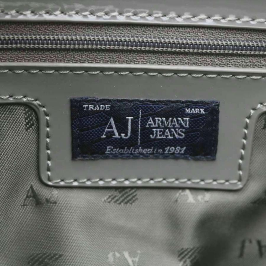 アルマーニ ジーンズ ARMANI JEANS トートバッグ グレー エナメル調 