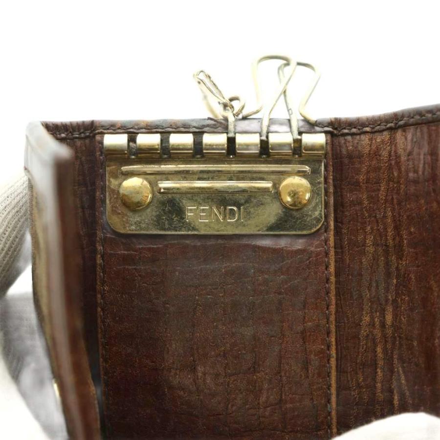新品■FENDI■6連キーケース♪■ズッカ■ブラウン♪ FENDI（フェンディ） FENDI 6連キーケース ズッカ柄 茶 ブラウン /SS