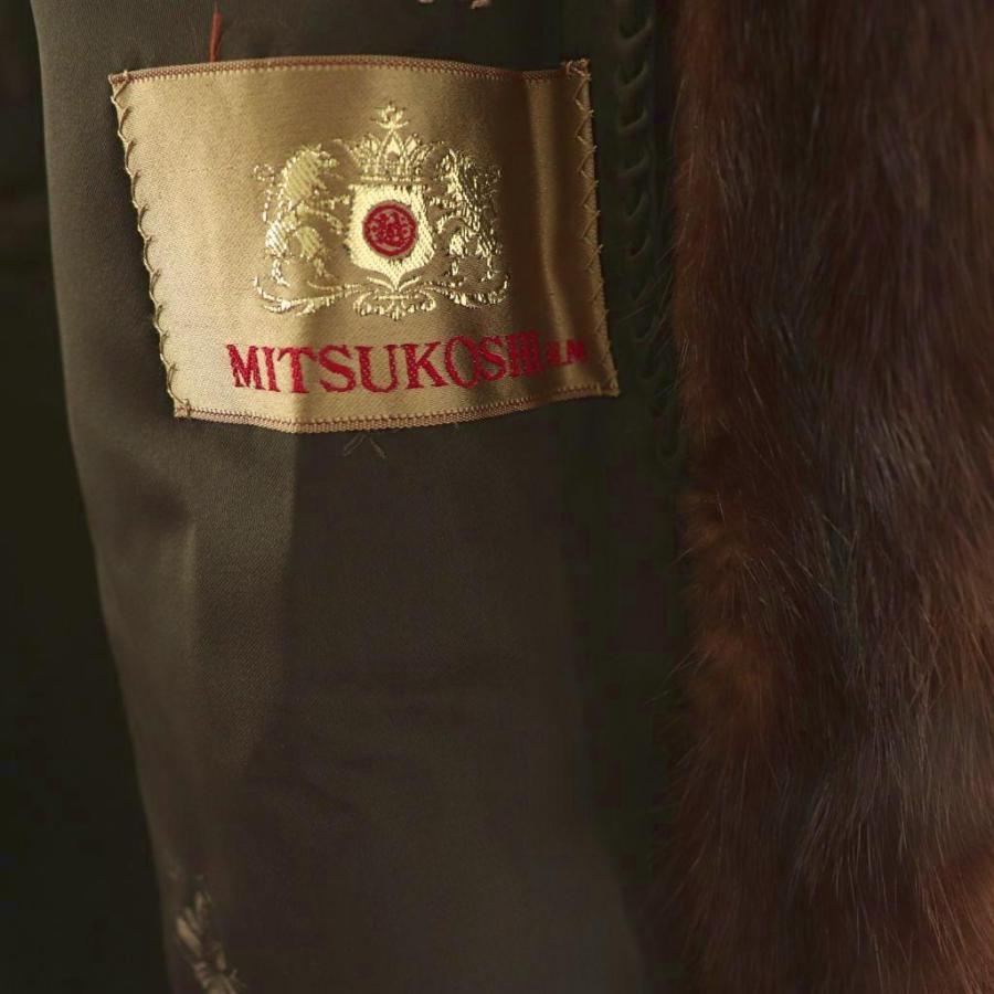 ミツコシ MITSUKOSHI TERAMORE ファーコート ミディアム 総裏地 11 ブラウン /DO ■GY11 レディース_5