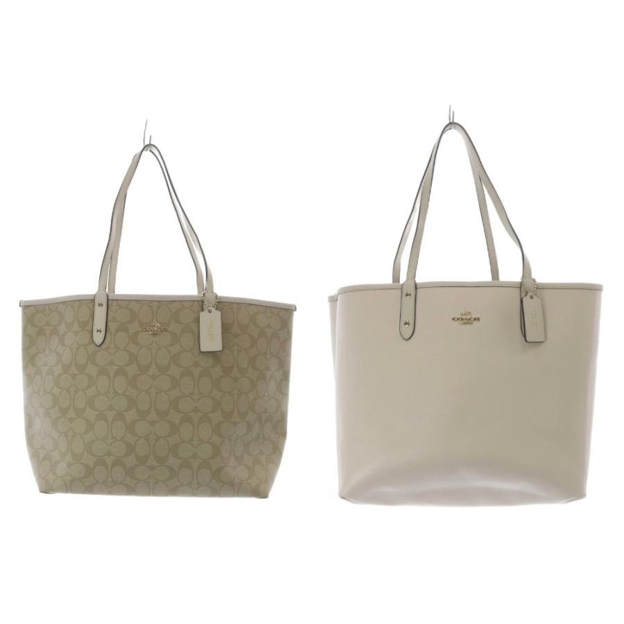 COACH コーチ トートバッグ ポーチ付き ホワイト　リバーシブル 新品 COACH コーチ トートバッグ ホワイト シグネチャー リバーシブル