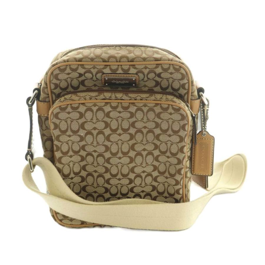 COACH（コーチ） ショルダーバッグ スクエア型 キャンバス レザー
