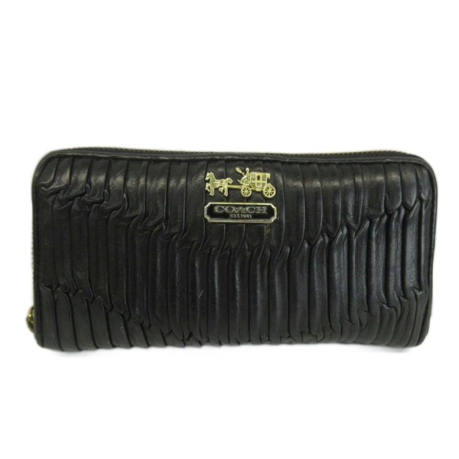 COACH（コーチ） マディソン ギャザードレザー アコーディオンジップ