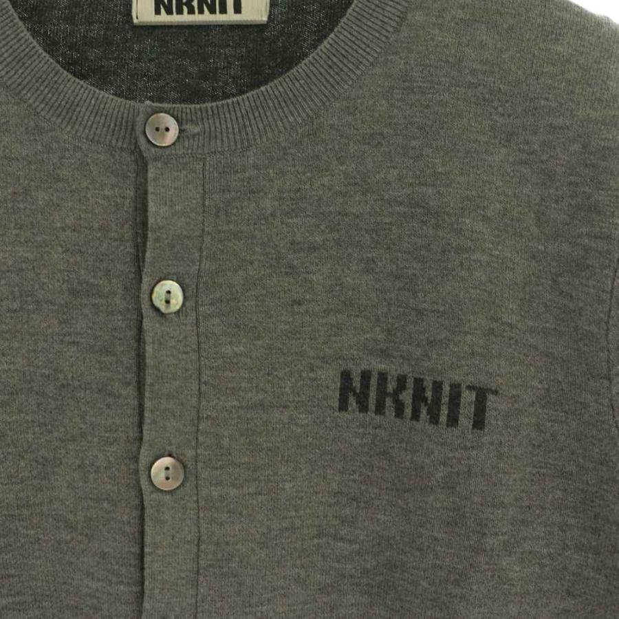 ンニット NKNIT logo KNIT cardigan カーディガン ニット クルーネック