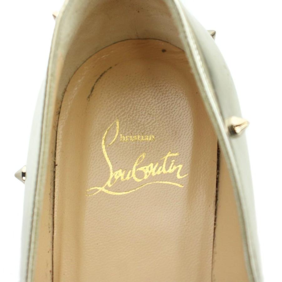 クリスチャンルブタン Christian louboutin パンプス フラットシューズ レザー スタッズ ポインテッドトゥ 36 23cm シルバー色 ■GY18_6