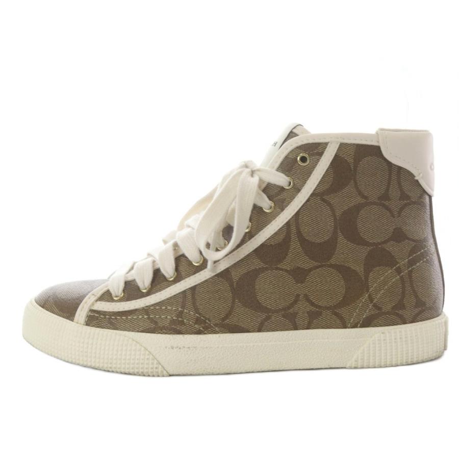 COACH（コーチ） スニーカー ハイカット シグネチャー PVC レザー 36.5 