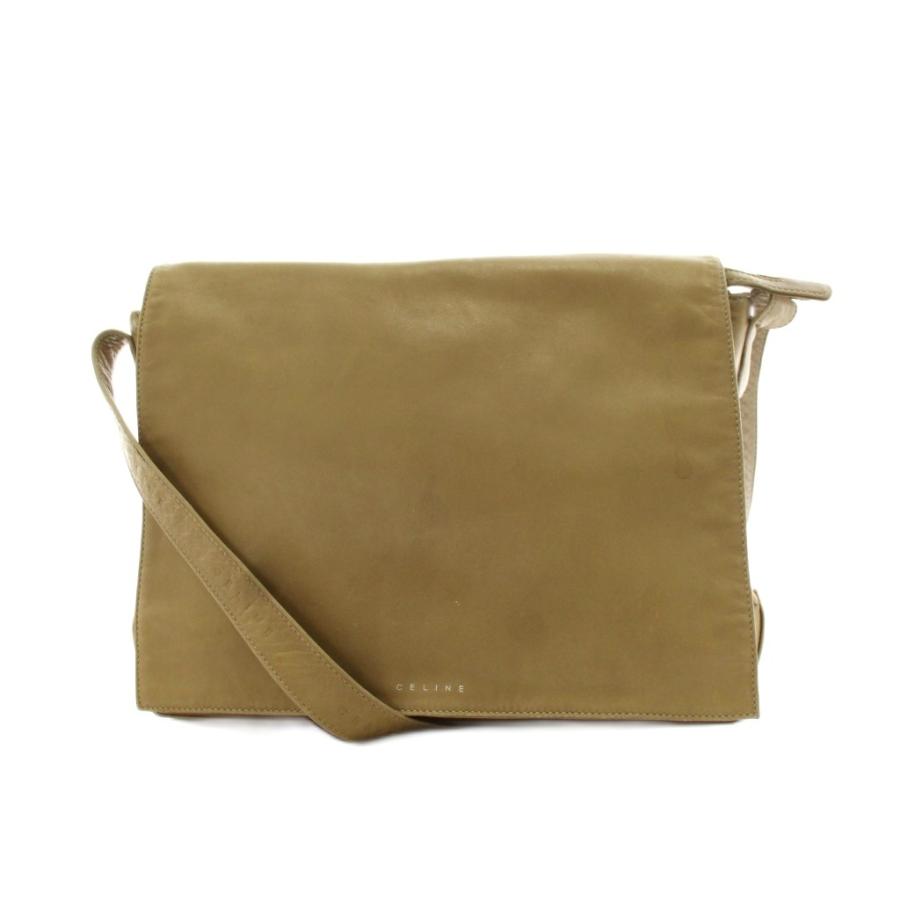 CELINE（セリーヌ） ショルダーバッグ ロゴ レザー ベージュ /AN19