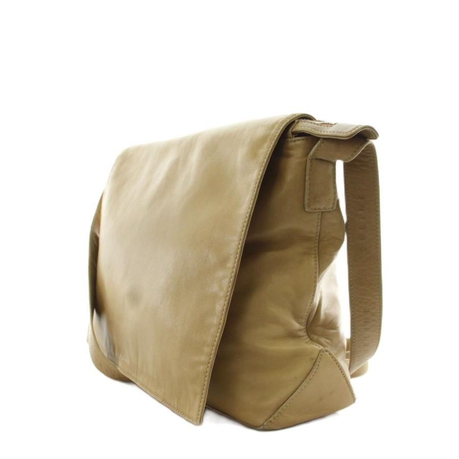 CELINE（セリーヌ） ショルダーバッグ ロゴ レザー ベージュ /AN19