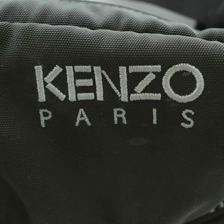 ケンゾー KENZO ボディバッグ ウエストバッグ キャンバス トラ 刺繍 黒