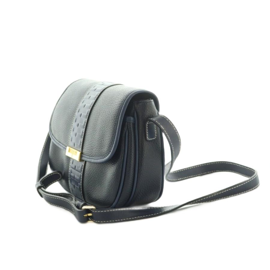 ランセル ショルダーバッグ レザー フラップ 紺 /MI ■GY18 ランセル LANCEL ショルダーバッグ レザー フラップ 紺 /MI □GY18