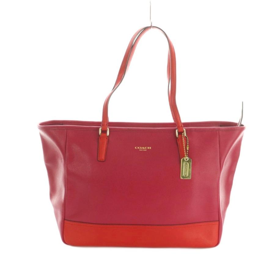 coach トートバッグ　ほぼ使ってません！ COACH（コーチ） トートバッグ レザー バイカラー ピンク 赤 23884 /MI