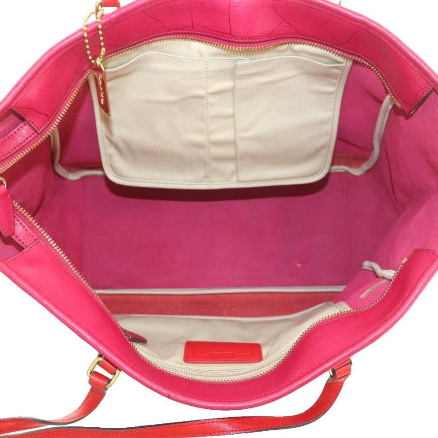 COACH（コーチ） トートバッグ レザー バイカラー ピンク 赤 23884 /MI