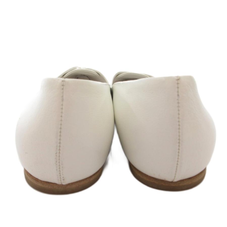 新品未使用　JIL SANDER ホワイト　レザーシューズ　ポインテッドトゥ ジルサンダー JIL SANDER パンプス シューズ ポインテッドトゥ レース