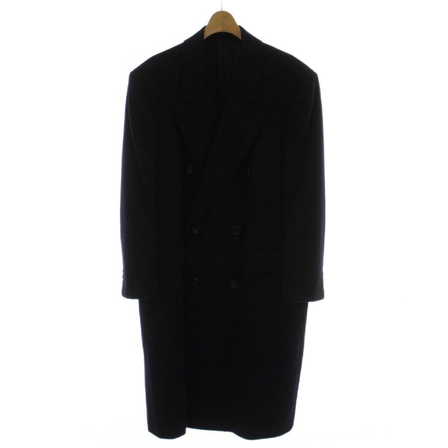 LANVIN ダブルブレスト チェスターコート ランバン LANVIN チェスターコート R46-44 紺 ネイビー 長袖 ロング丈