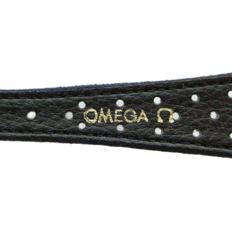 OMEGA レザーベルト ネイビー 19mm （純正） OMEGA（オメガ） 腕時計用ベルト バンド スエード レザー 紺 ネイビー